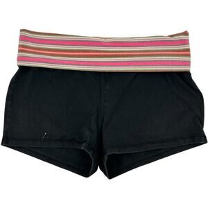Vintage y2k Women's Low Rise Striped Xhilaration Fold Over Booty Shorts Sz M